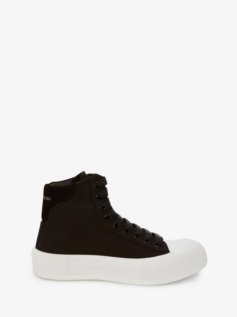Alexander McQueen o1w1db10725 High Top Deck Plimsoll in Black/White Size US 6 / EU 39 - 1 Thumbnail