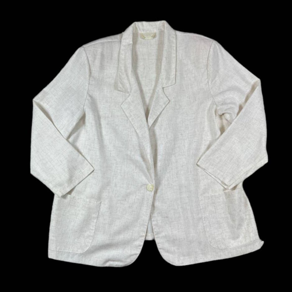 NBDN Nobrandedon Distinctly Different Off White Suit Blazer | Size XL Size XL / US 12-14 / IT 48-50 - 1 Thumbnail