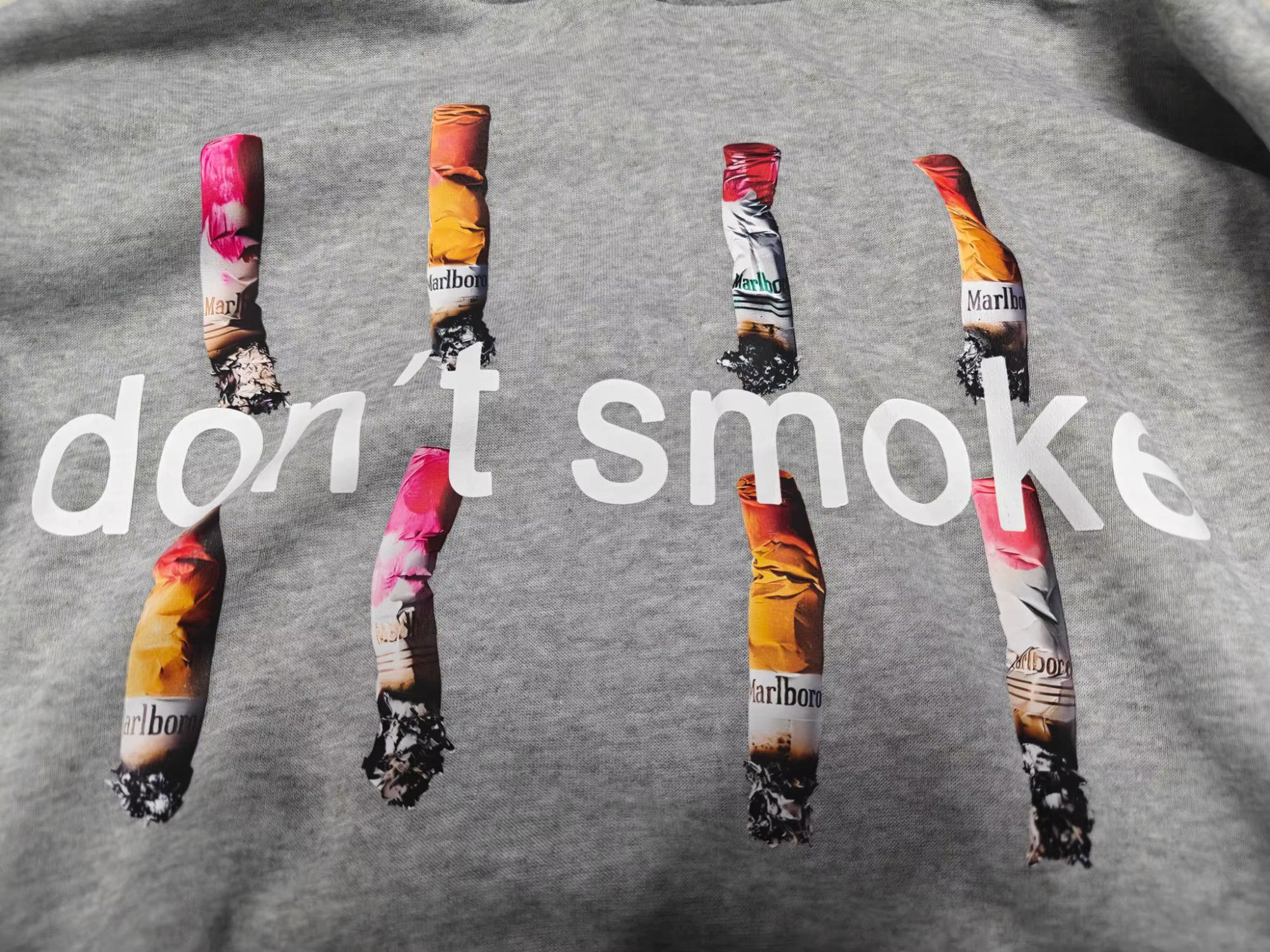 Designer Y2K Hoodie Retro Don't Smoke Print Size US M / EU 48-50 / 2 - 3 Thumbnail