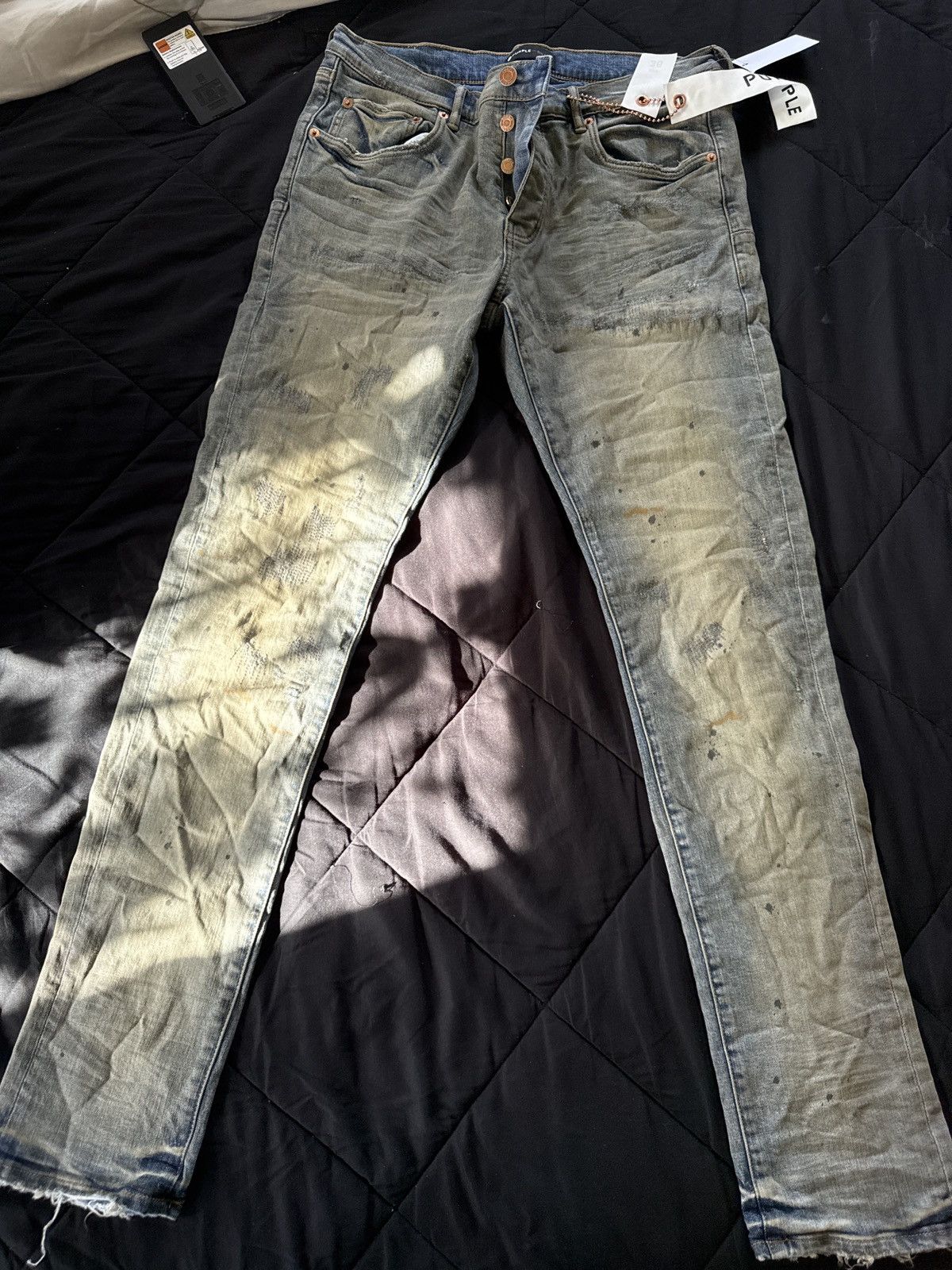 Purple Brand Purple Indigo Oil Repair Jeans Size US 36 / EU 52 - 1 Thumbnail