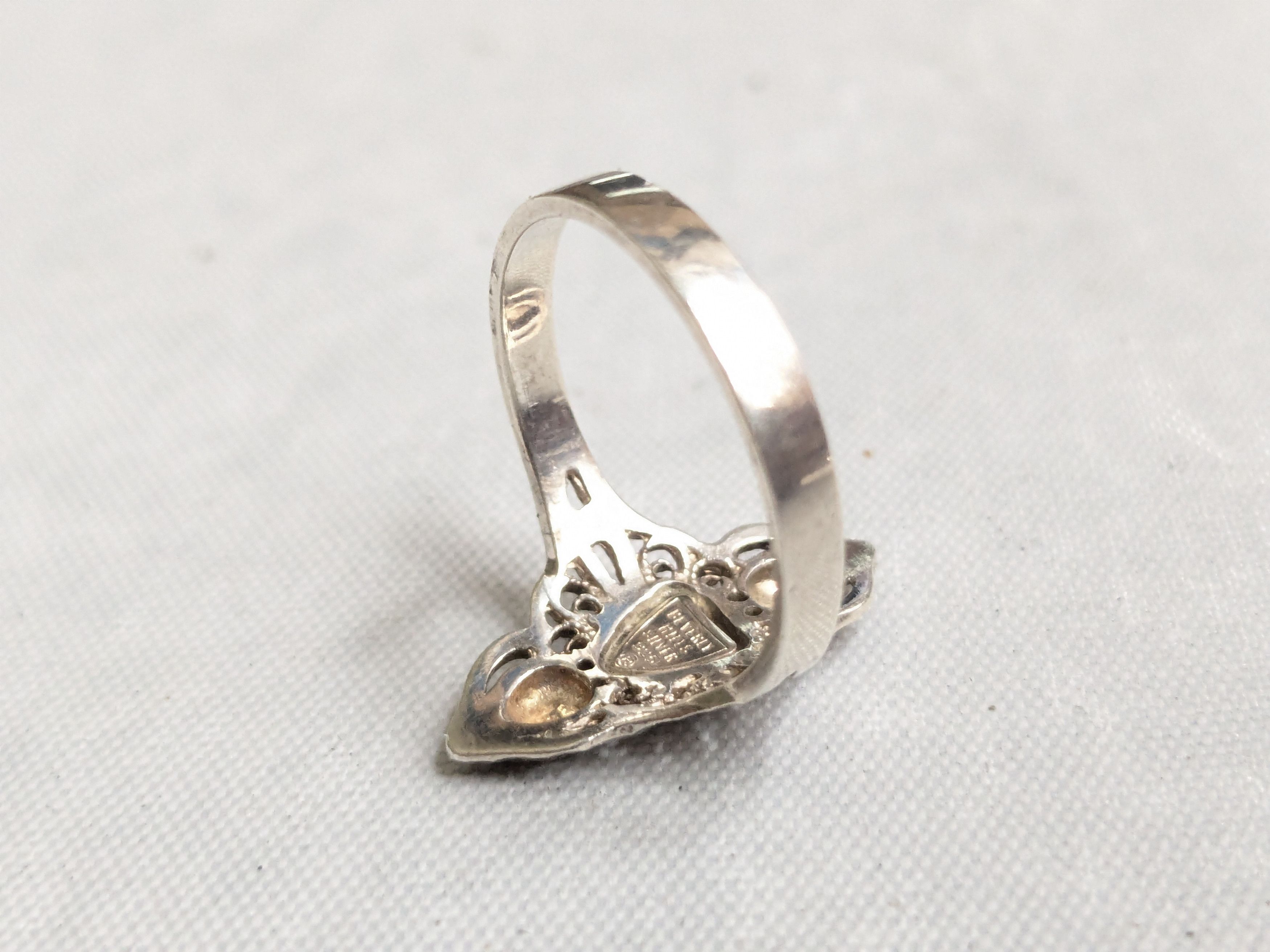 Jewelry Vintage Beverly Hills Sterling Silver Ring Filigree 8.75 Size ONE SIZE - 6 Thumbnail
