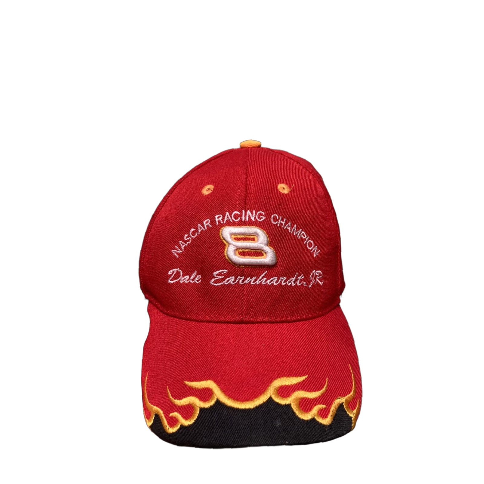 Champion Dale Earnhardt Jr hat flames Y2K NASCAR strapback cap racing Champion EUC Red Adjustable Men Cap Hairstyle? Size ONE SIZE - 1 Thumbnail