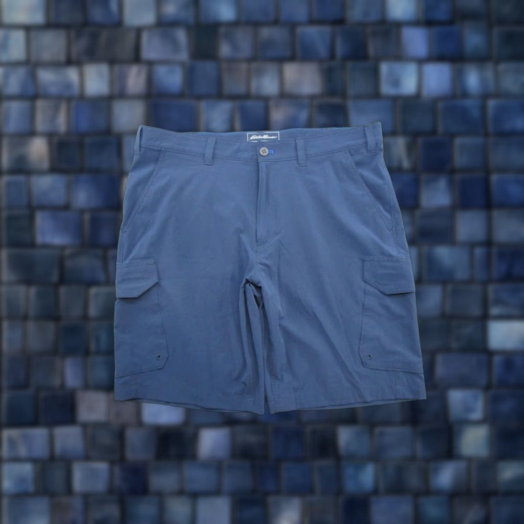 Eddie Bauer Eddie Bauer Cargo Shorts Mens Size 38 Blue Stretch Outdoors Front Flat Pocket Canvas Regular Inseam 6 in Summer Spring Fall Vintage: No Size US 38 / EU 54 - 1 Thumbnail