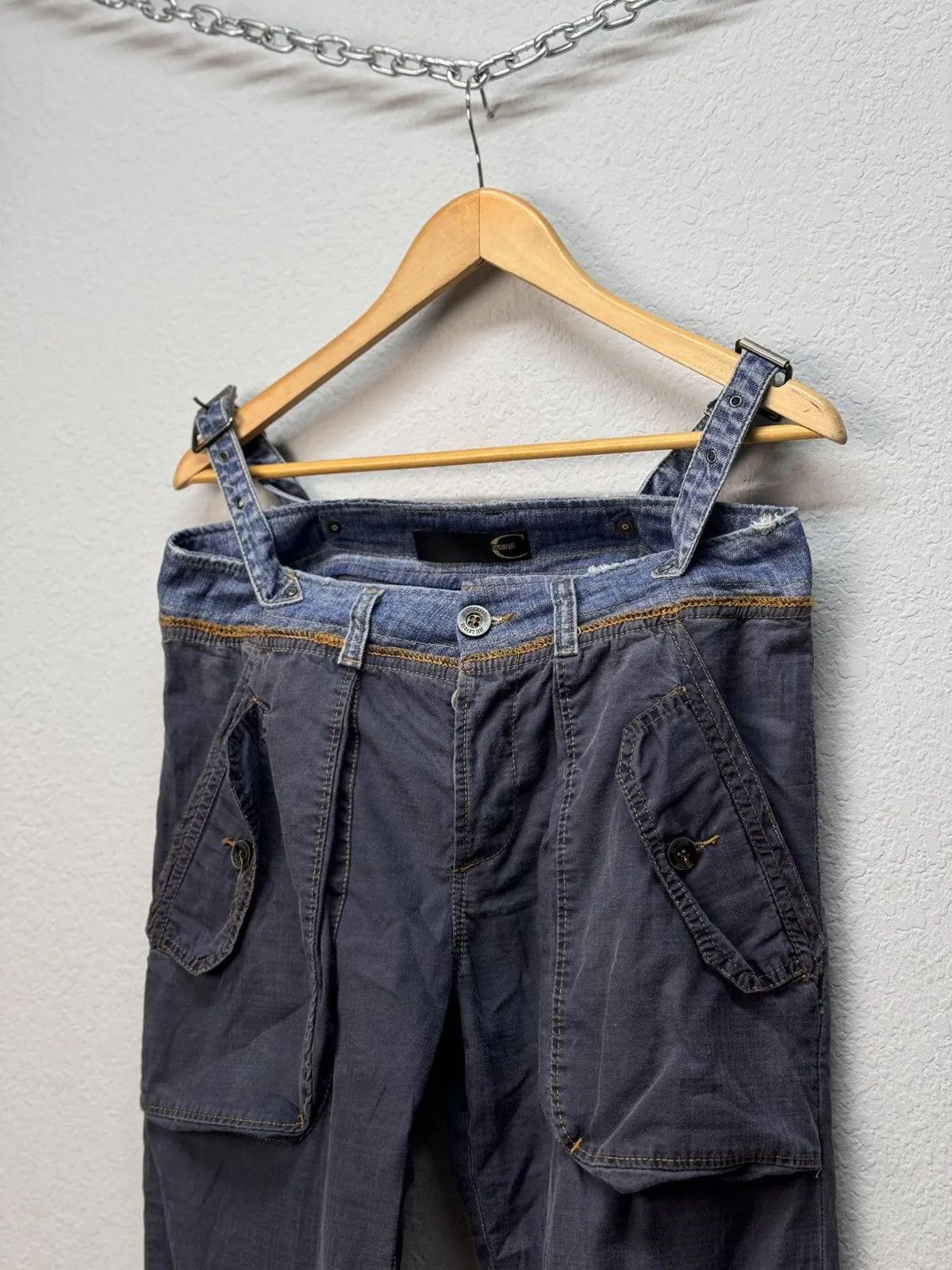 Just Cavalli × Roberto Cavalli Vintage baggy Just Cavalli Distressed Punk Pockets Jeans Size US 31 - 6 Thumbnail