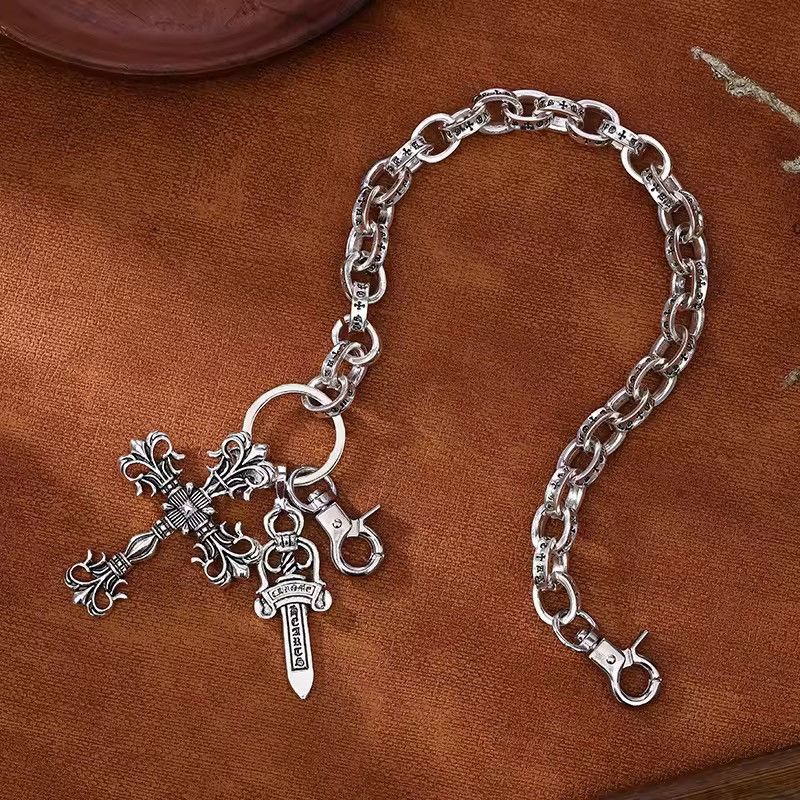 Jewelry Punk Rock Metal Silver Hip Hop Pants Key Chain Size ONE SIZE - 4 Thumbnail