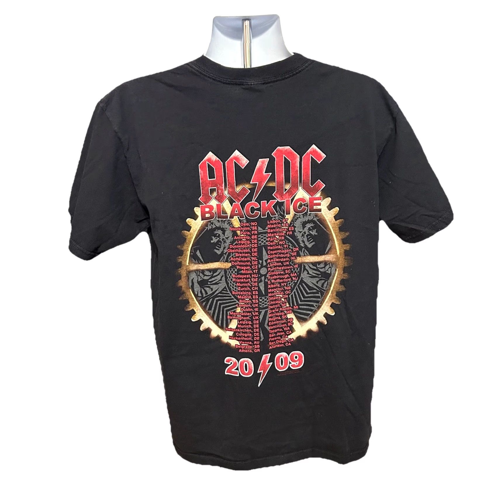 Anvil AC/DC Black Ice 2009 Tour Shirt Men Large Black Short Sleeve Crew Neck Double Sided Anvil Shirt Size US L / EU 52-54 / 3 - 6 Thumbnail