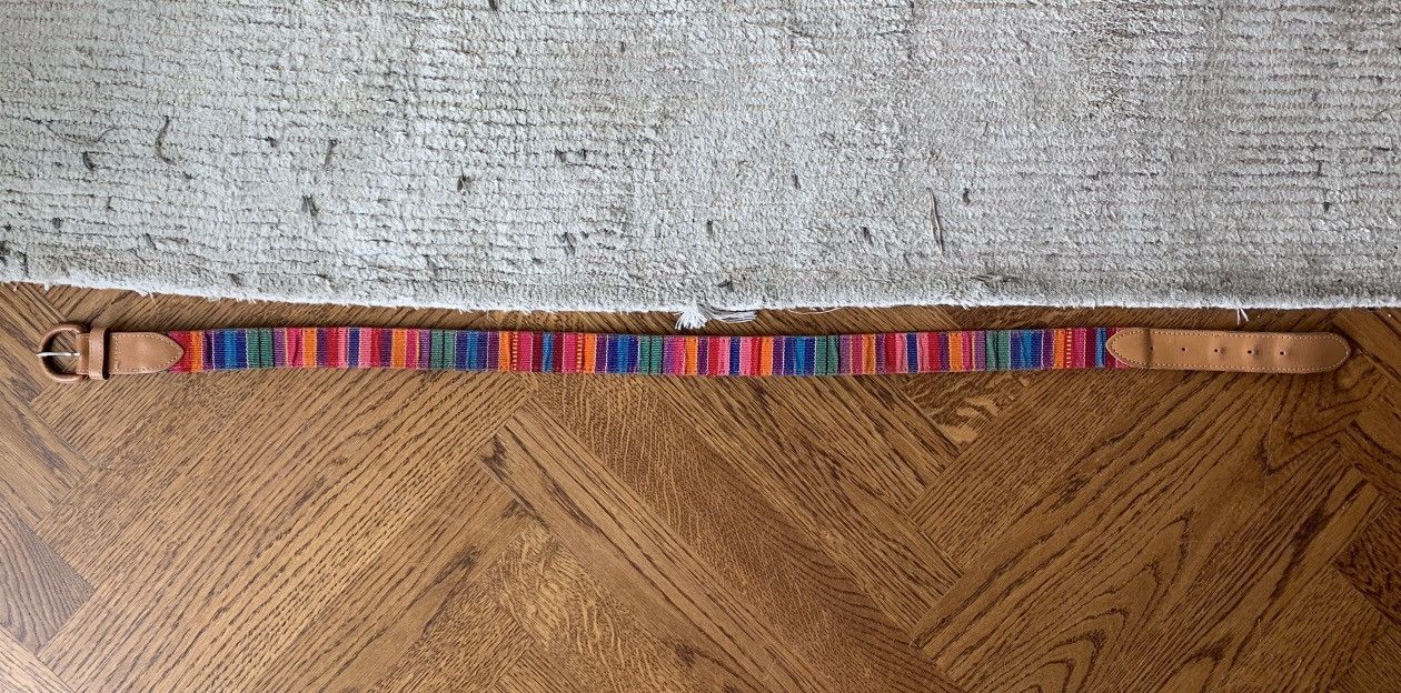 Japanese Brand × Vintage 90s Vintage Guatemala Fabric Belt Hippy Boho Rainbow XL USA Size ONE SIZE - 4 Thumbnail