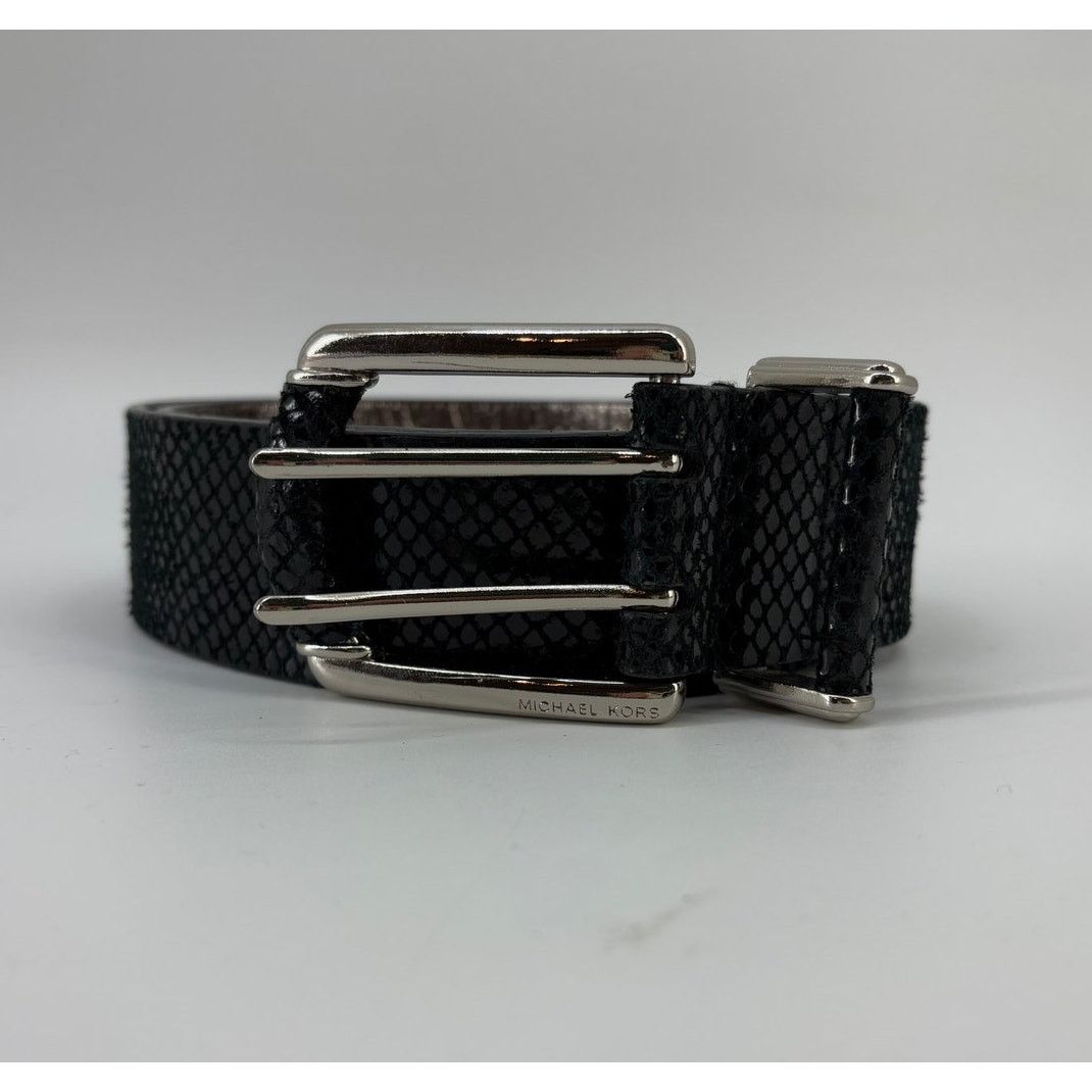 Michael Kors Michael Kors Women's Belt Small Black Python Embossed Size ONE SIZE - 6 Thumbnail