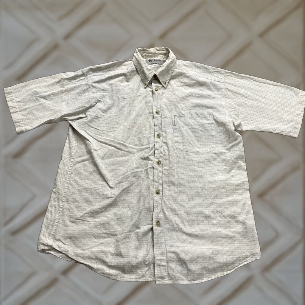 Vintage Columbia Shirt Mens Large Beige Plaid Short Sleeve Button Down Casual Fishing Size US L / EU 52-54 / 3 - 1 Thumbnail