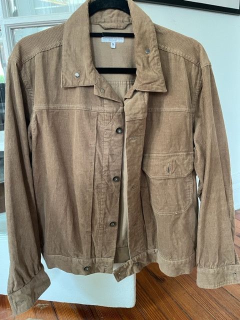 image of Engineered Garments Corduroy Trucker Jacket in Brown Tan, Men's (Size Small)