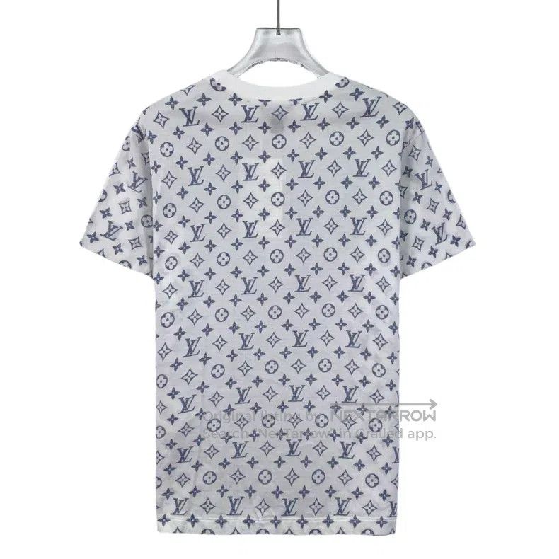 Louis Vuitton Louis Vuitton White logo full-print cotton crewneck short- Size US S / EU 44-46 / 1 - 2 Thumbnail