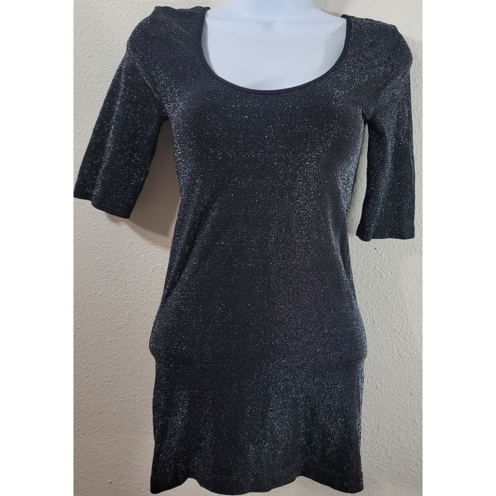 Other Tees By Tina Black Sparkle Ballet Sleeve Top One Size Soft Size ONE SIZE - 1 Thumbnail