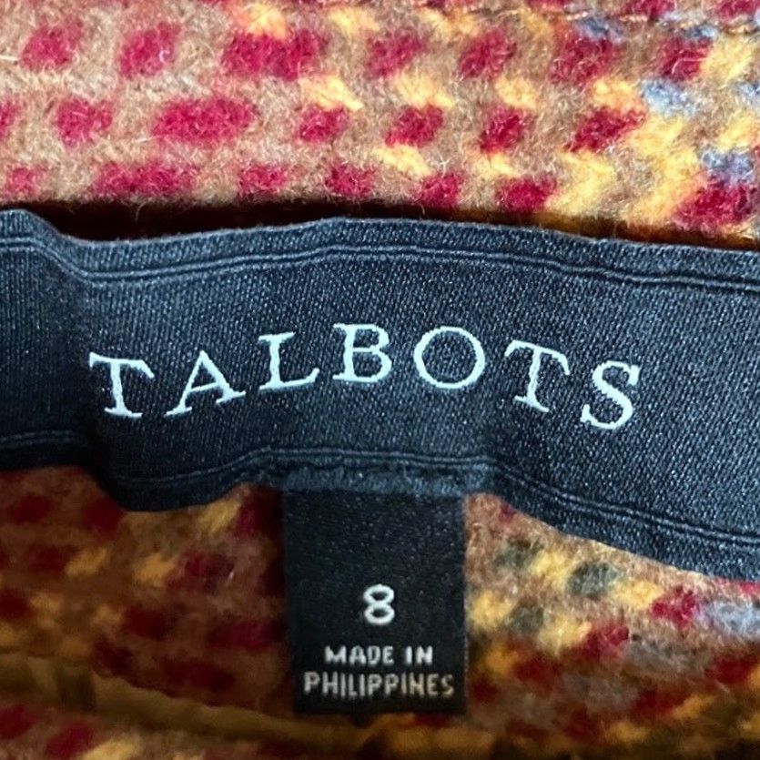 Talbots Talbots Womens Skirt Red Multicolor Tweed Plaid A-Line Side Zip Wool Blend 8 Size 30" / US 8 / IT 44 - 4 Thumbnail