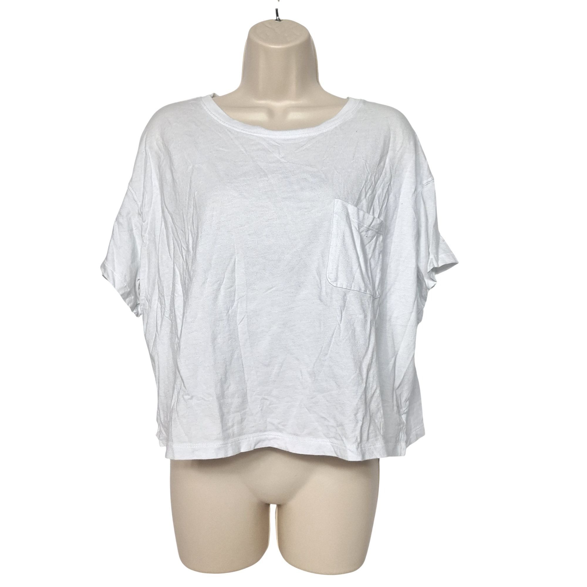 Old Navy Old Navy Womens White Pocket T-Shirt Size L Oversized Short Size L / US 10 / IT 46 - 2 Thumbnail