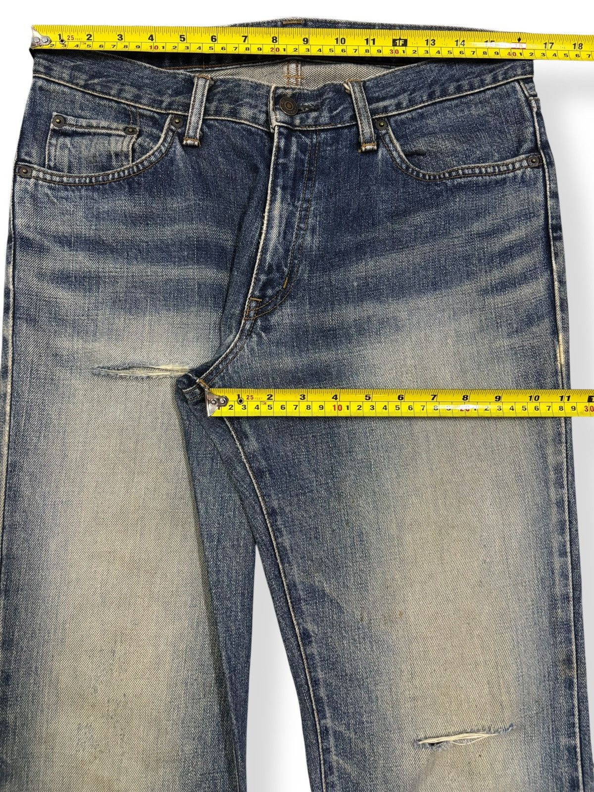 Edwin Vintage Edwin Mud Wash Flare Bootcut Distressed Jeans Size US 32 / EU 48 - 15 Thumbnail