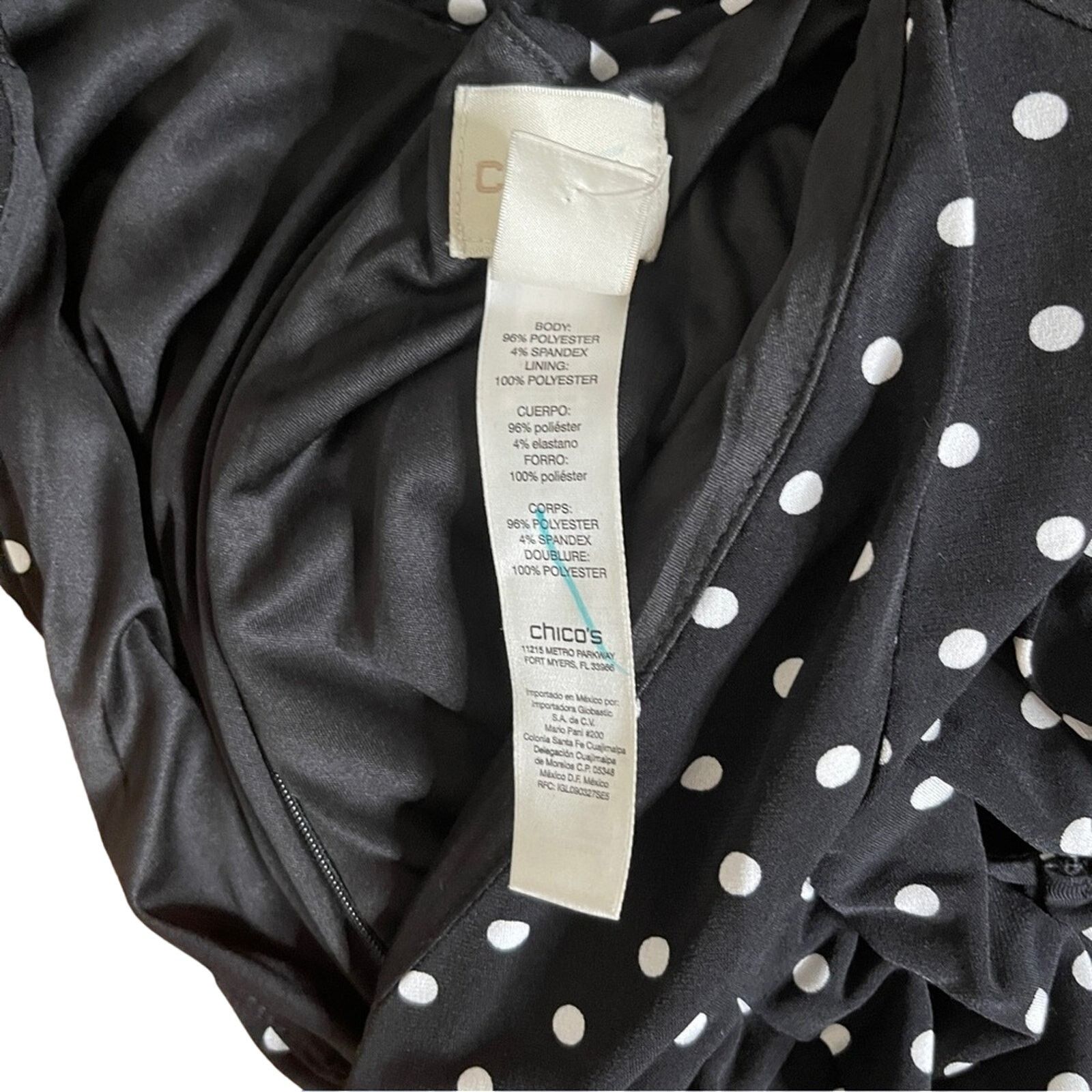 Chicos Chico’s Polka Dot Wide Leg Jumpsuit Black White Size S Size 30" / US 8 / IT 44 - 4 Thumbnail