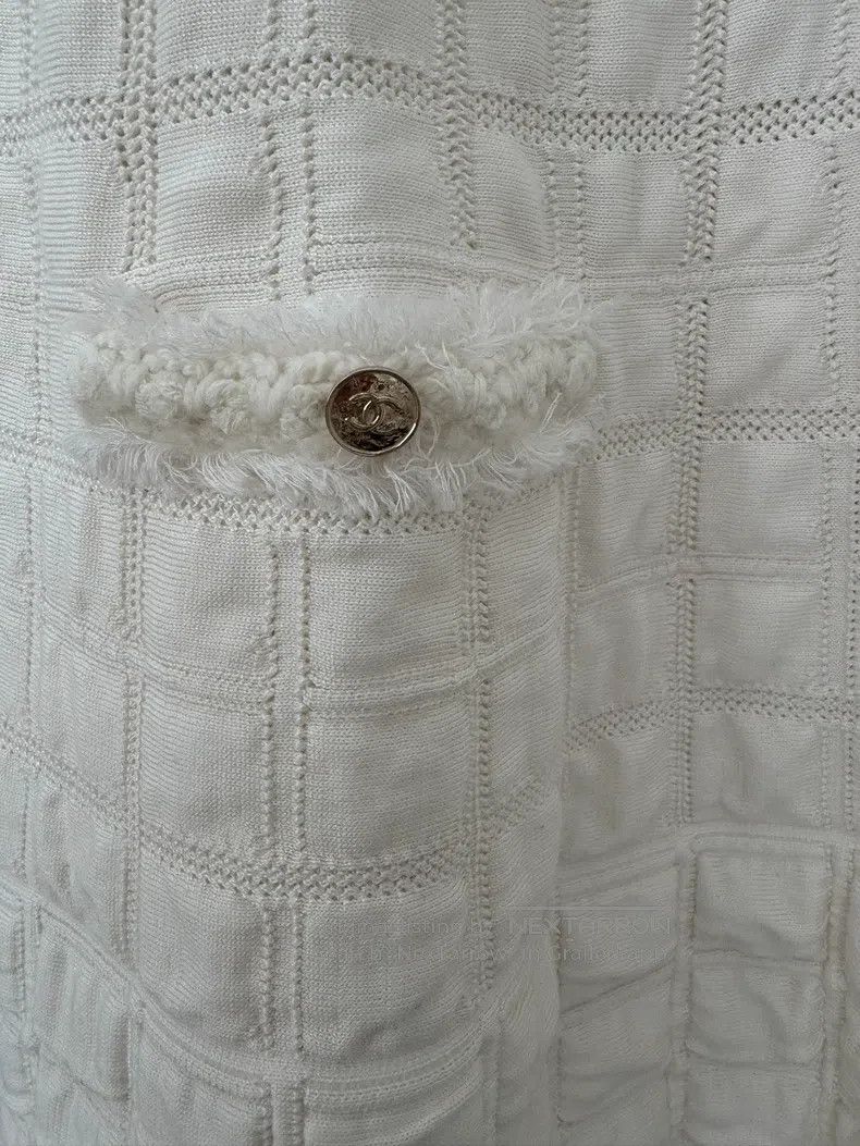 Chanel Chanel White tassel shoulder strap woollen waffle plaid dr Size XS / US 0-2 / IT 36-38 - 4 Thumbnail