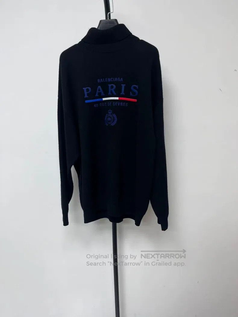 Balenciaga Balenciaga Letter Hooded High Neck Raglan Long Sleeve Swea Size US S / EU 44-46 / 1 - 1 Thumbnail