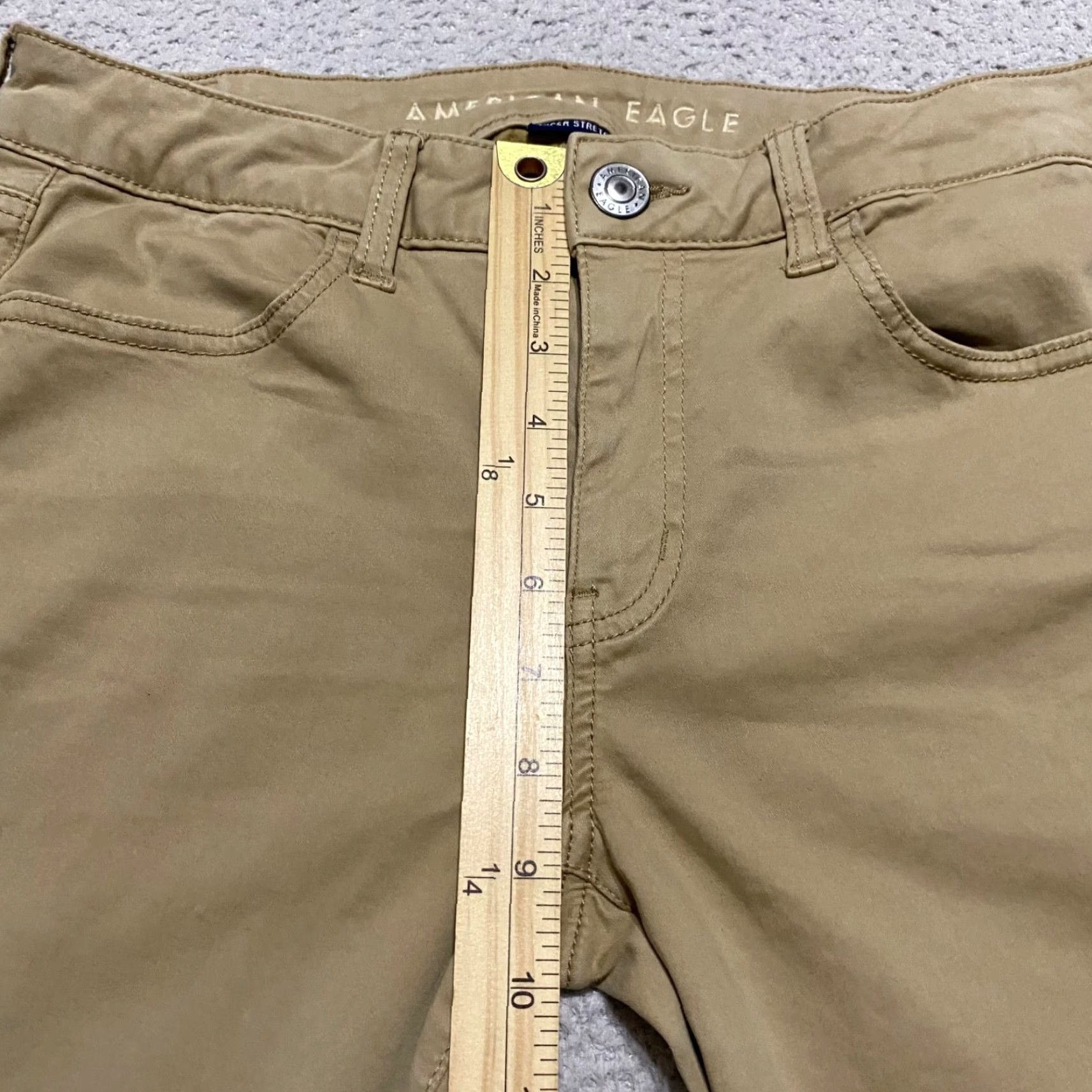 American Eagle Outfitters American Eagle Jeans Womens 10 Beige Medium Wash Mid Rise Jegging Stretch Size 32" / US 10 / IT 46 - 7 Thumbnail