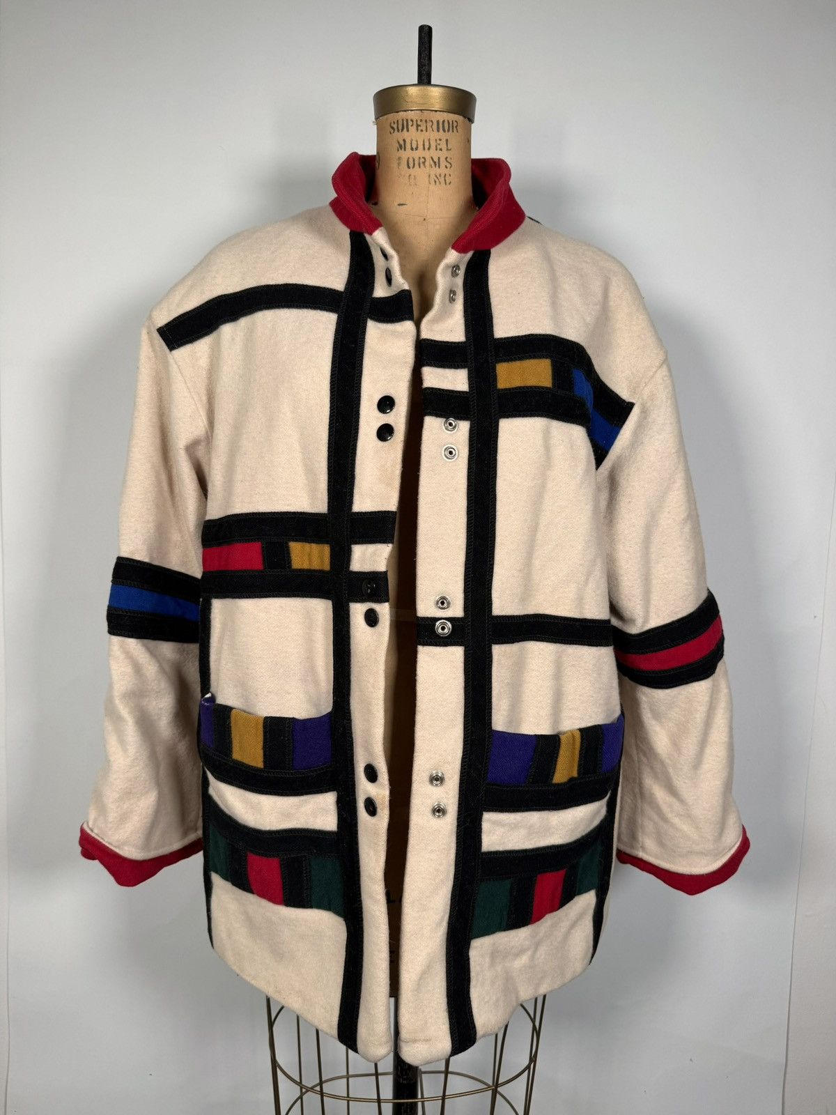 Mondrian Wool-Blend Coat