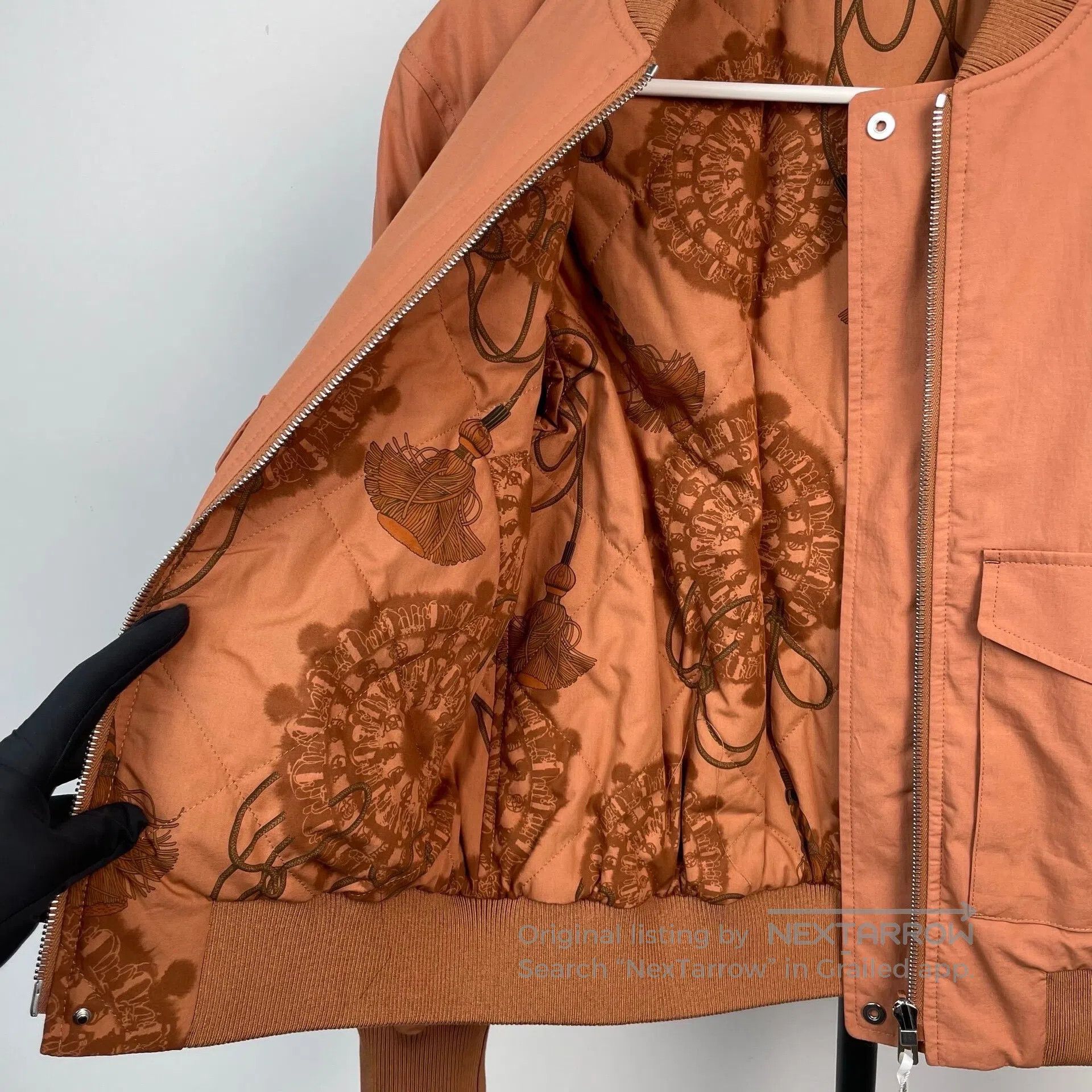 Hermes Hermes Brown Patterned Print Full Print Two-Sided Jacket| Size XXS / US 00 / IT 34 - 2 Thumbnail