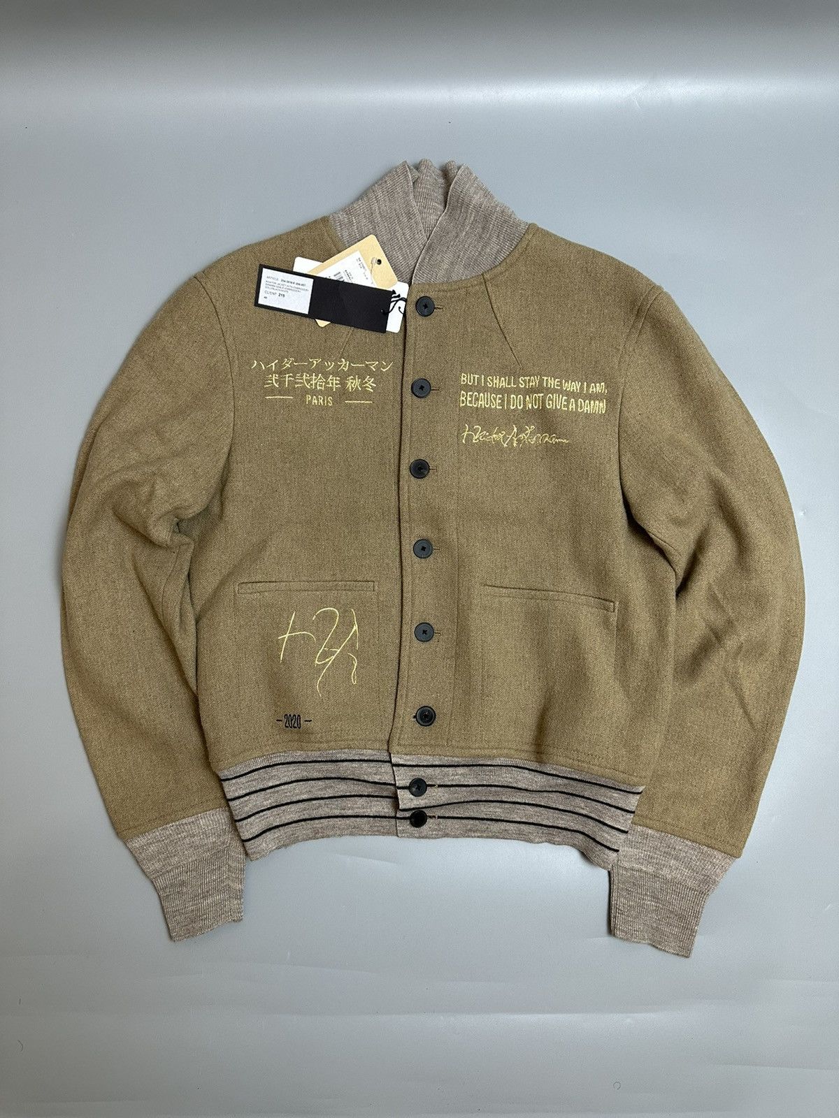 Haider Ackermann NWT Haider Ackermann Beige Embroidered Aviator Bomber Jacket Size US M / EU 48-50 / 2 - 1 Thumbnail