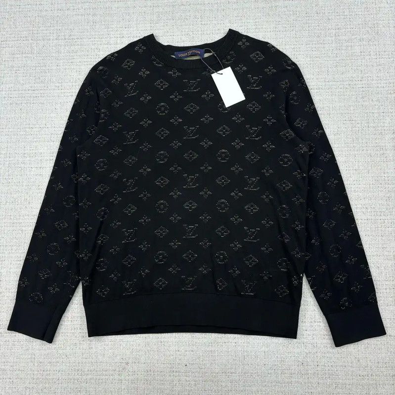 Louis Vuitton Louis Vuitton Black Wool Knit Sweater for Men 0089 Size US L / EU 52-54 / 3 - 1 Thumbnail