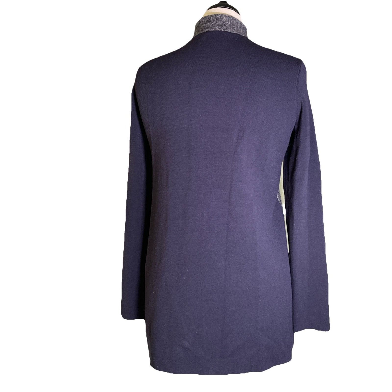 Ann Taylor ANN TAYLOR Paneled Full Zip Coatigan Sweater Wool Size Small Size XS / US 0-2 / IT 36-38 - 6 Thumbnail