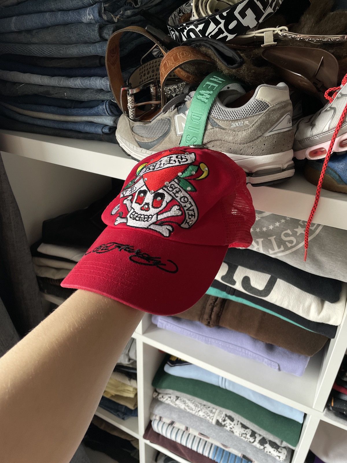 Christian Audigier × Ed Hardy × Vintage Ed Hardy Vintage Cap By Christian Audigier Big Logo Japanese Size ONE SIZE - 1 Thumbnail