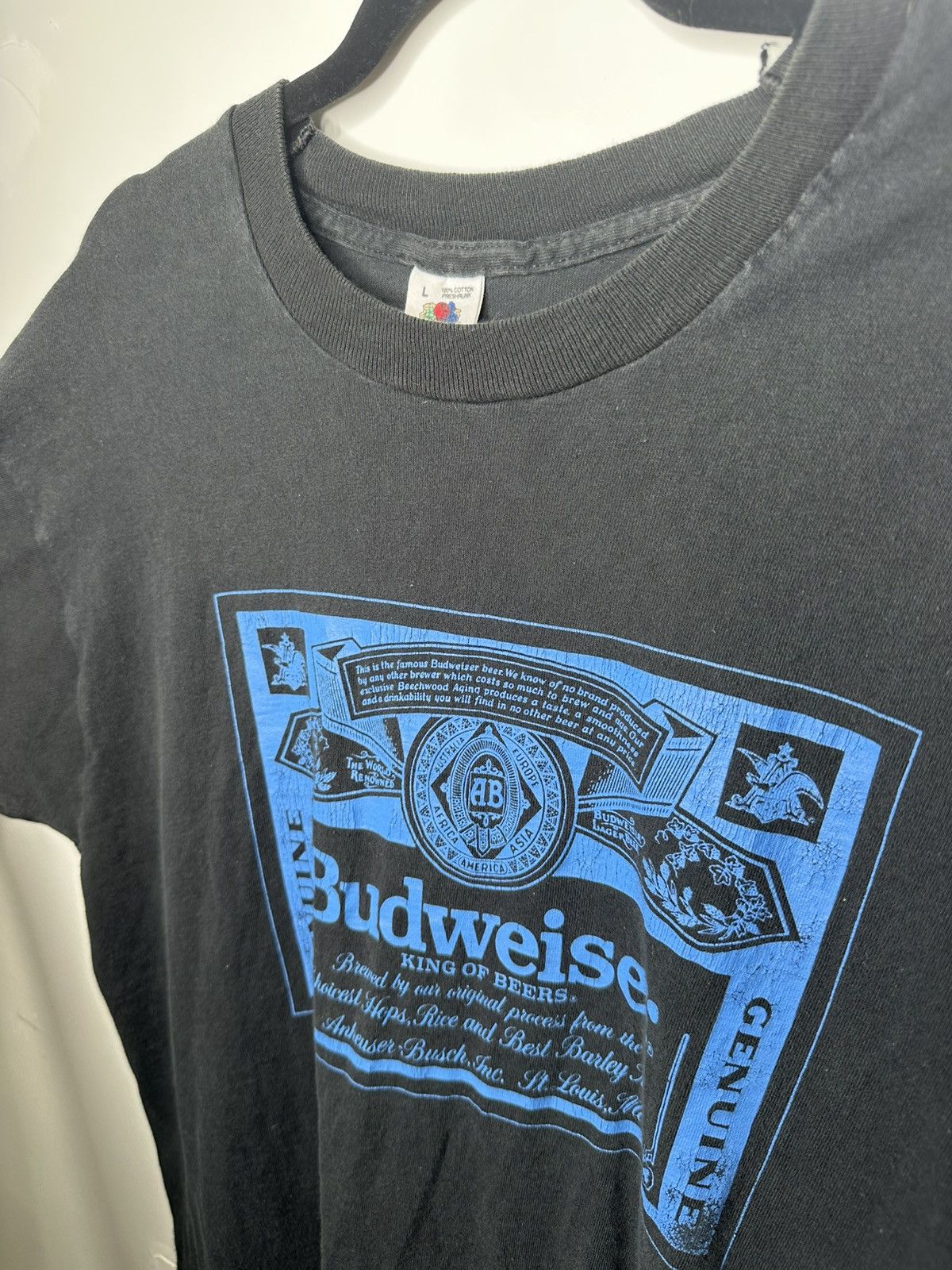 Budweiser × Vintage Black Vintage 90s Budweiser Beer shirt Size US L / EU 52-54 / 3 - 2 Thumbnail