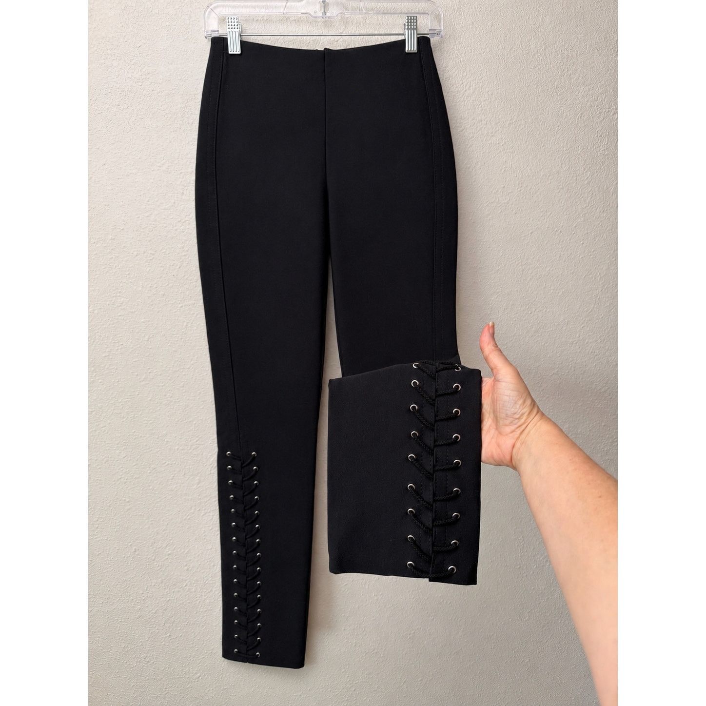Derek Lam 10 Crosby NWT Derek Lam 10 Crosby Black Lace Up Side Trouser Pants Size 26" / US 2 / IT 38 - 1 Thumbnail