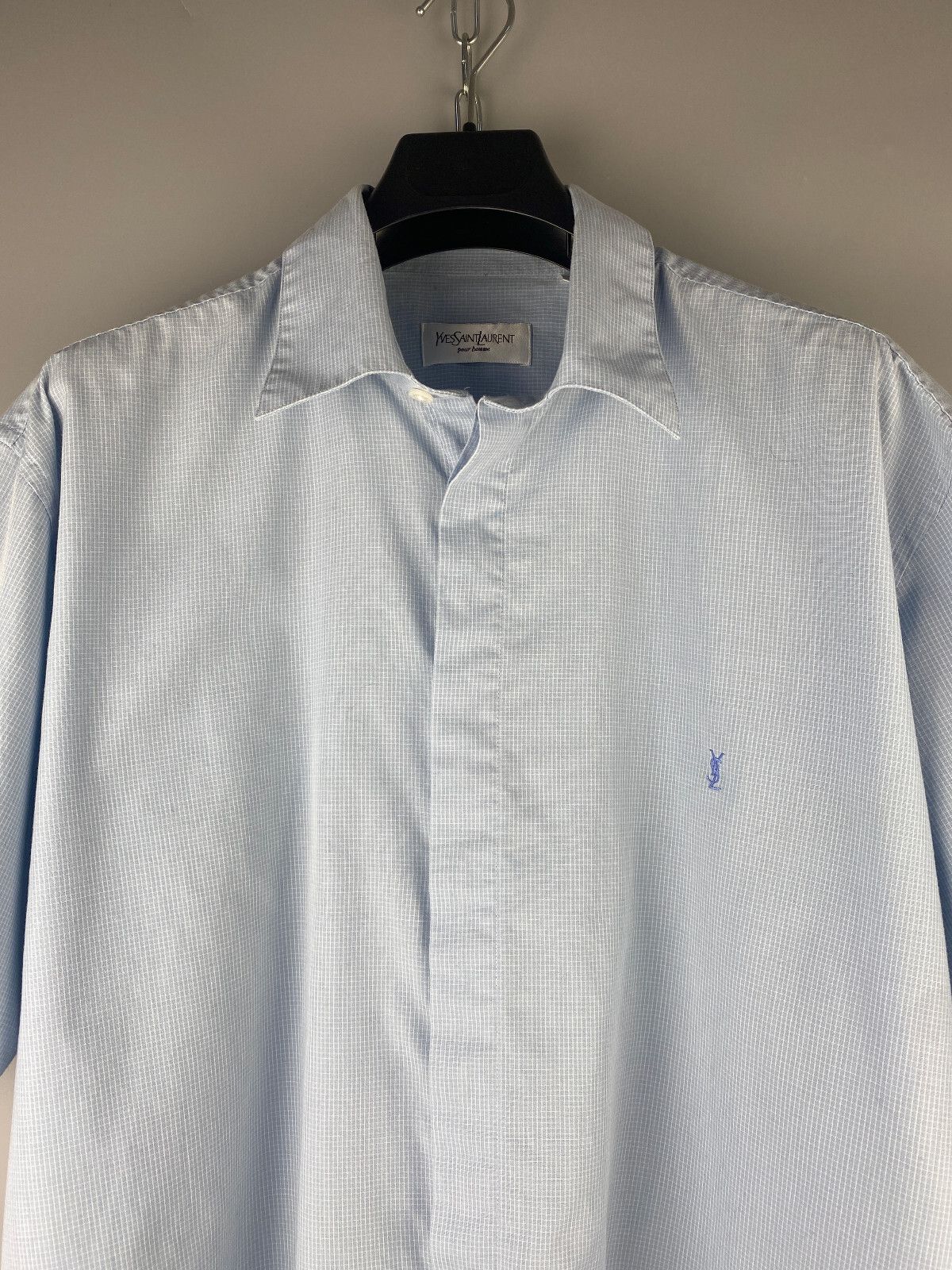 Yves Saint Laurent Yves Saint Laurent YSL Luxury Check Short Sleeve Shirt Size US L / EU 52-54 / 3 - 3 Thumbnail