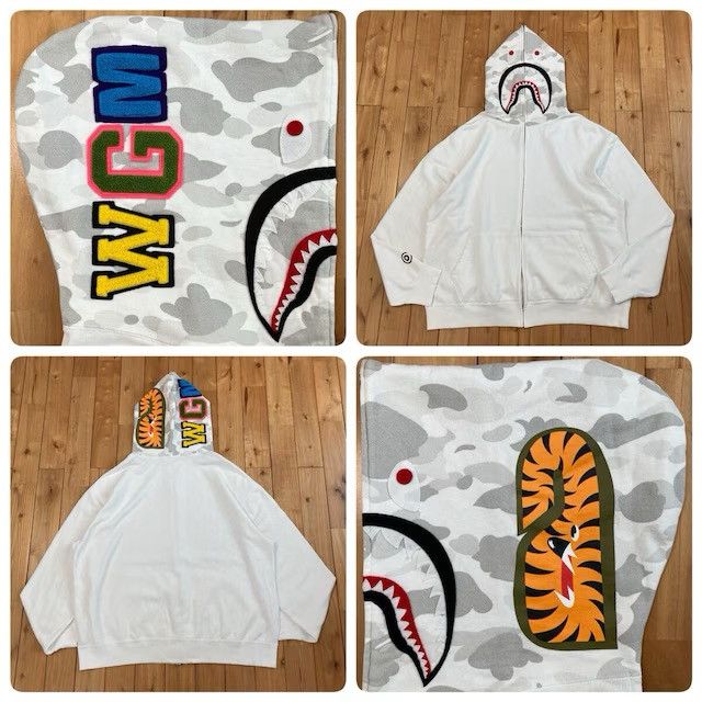 Bape BAPE White Camo Shark Full Zip Hoodie a bathing ape NIGO Size US XL / EU 56 / 4 - 1 Thumbnail