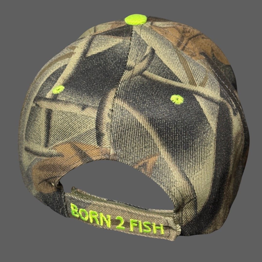 Other Born 2 Fish Forced 2 Work Camouflage Embroidered Cap Hat OS Size ONE SIZE - 4 Thumbnail