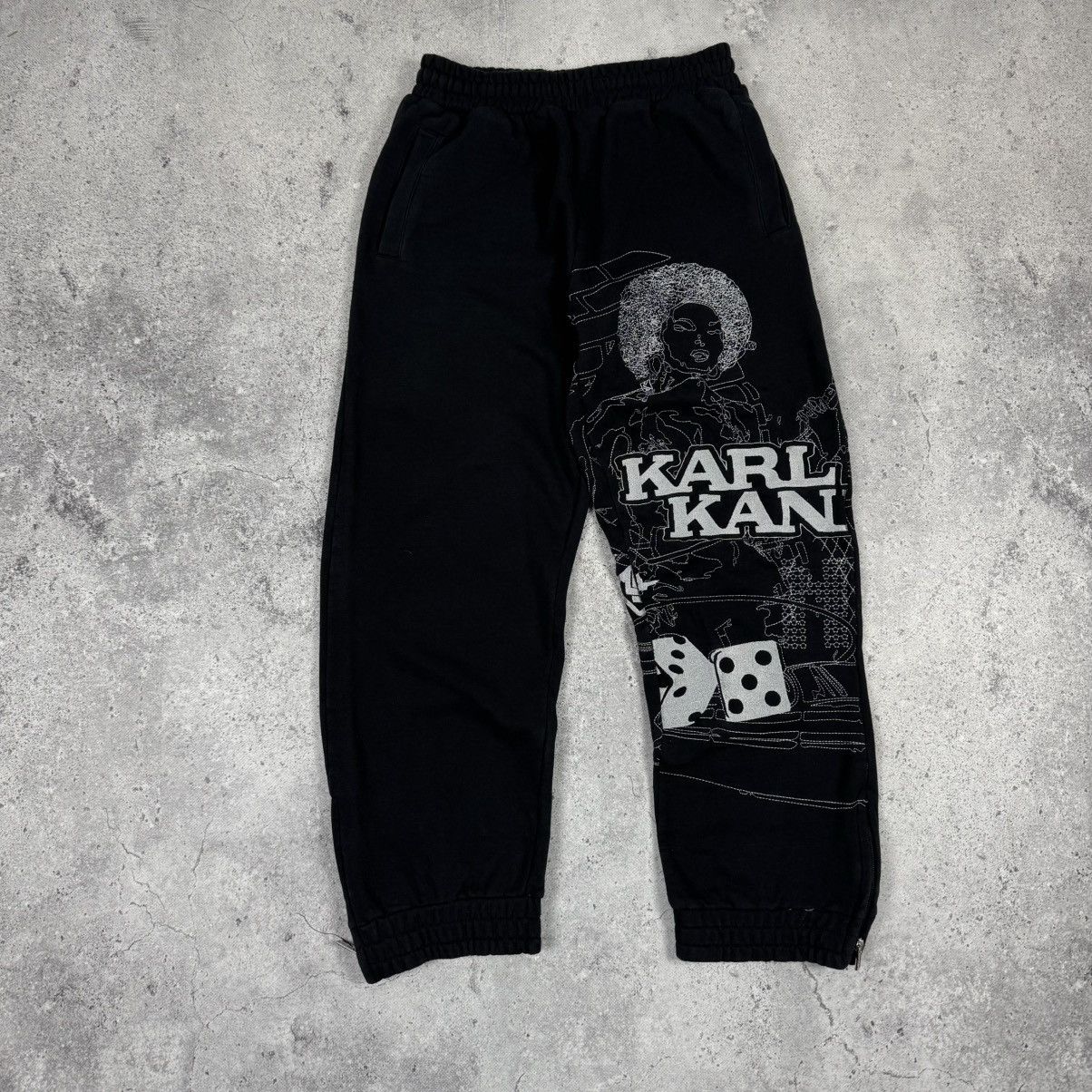 Karl Kani Crazy Vintage Karl Kani Y2K Embroidered Big Logo Sweatpants Size US 32 / EU 48 - 2 Thumbnail