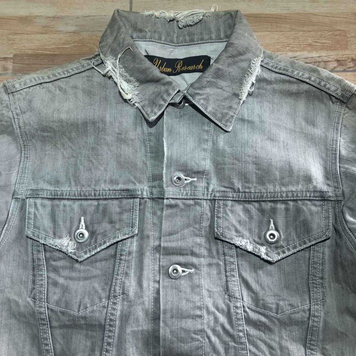If Six Was Nine × Japanese Brand × URBAN RESEARCH DOORS Urban Research Doors Denim Jacket Destroyed made in japan Size US M / EU 48-50 / 2 - 3 Thumbnail