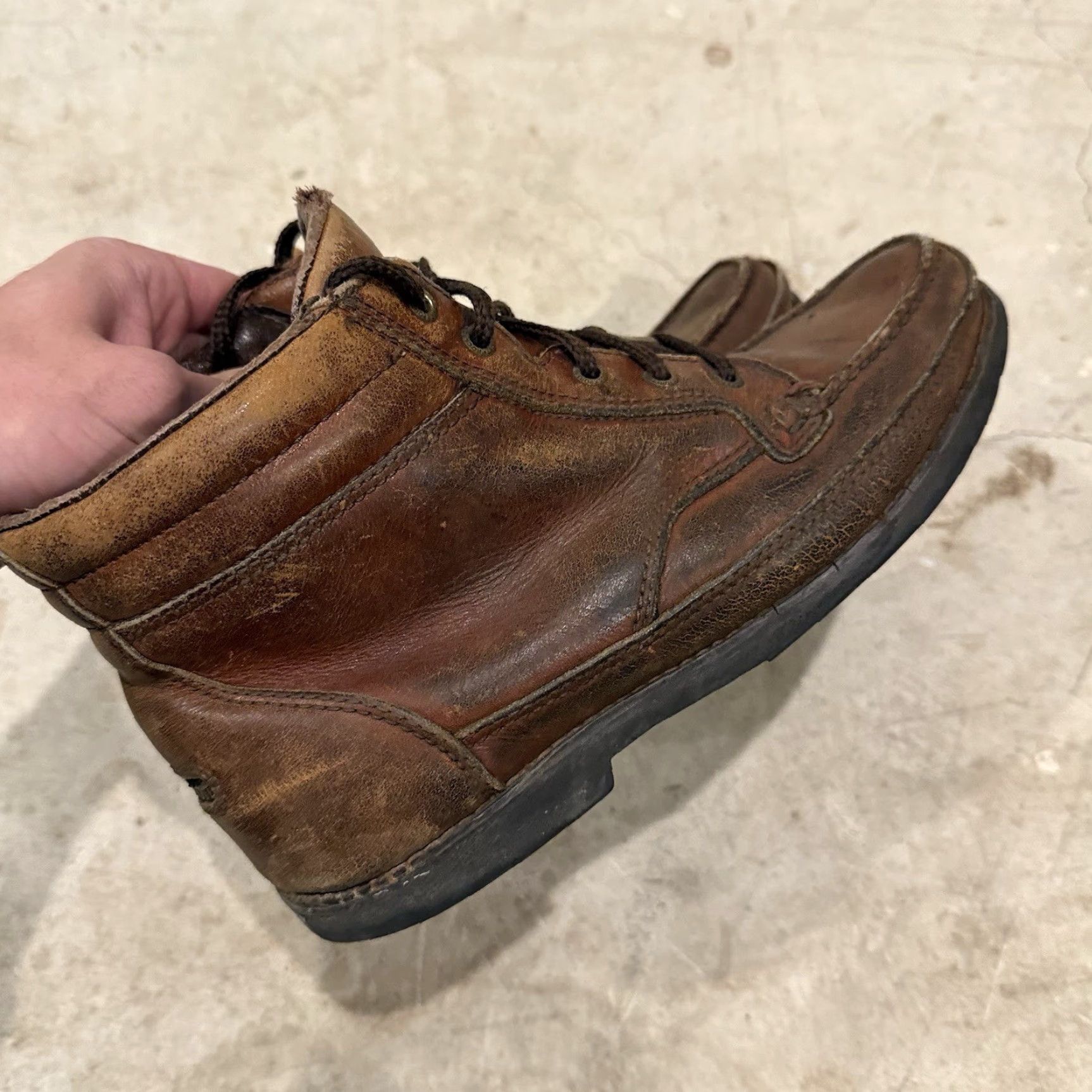 Vibram Rockport GoreTex Safari Boots Mens 10 M Brown Leather Hiking Chukka Vibram Boots Size US 10 / EU 43 - 5 Thumbnail