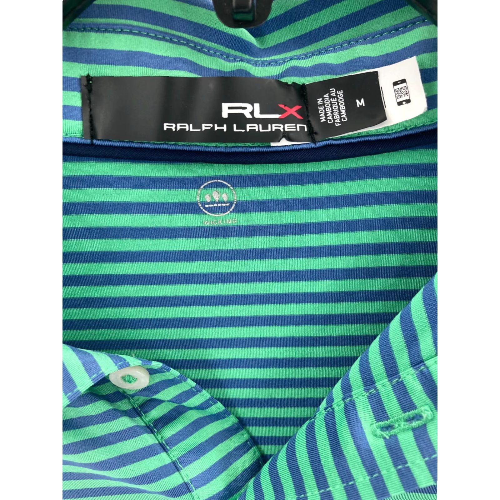 Vintage RLX Shirt Mens Medium Striped Blue Green Polo Golf RLX Polo Shirt Size US M / EU 48-50 / 2 - 4 Thumbnail