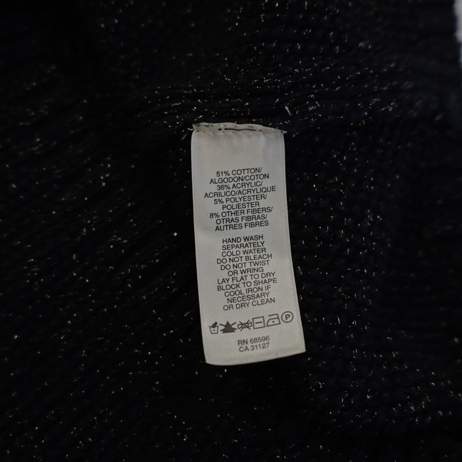 DKNY DKNY Jeans Small Black W/ Metallic Gold Spec Scoop Neck Swea Size S / US 4 / IT 40 - 7 Thumbnail