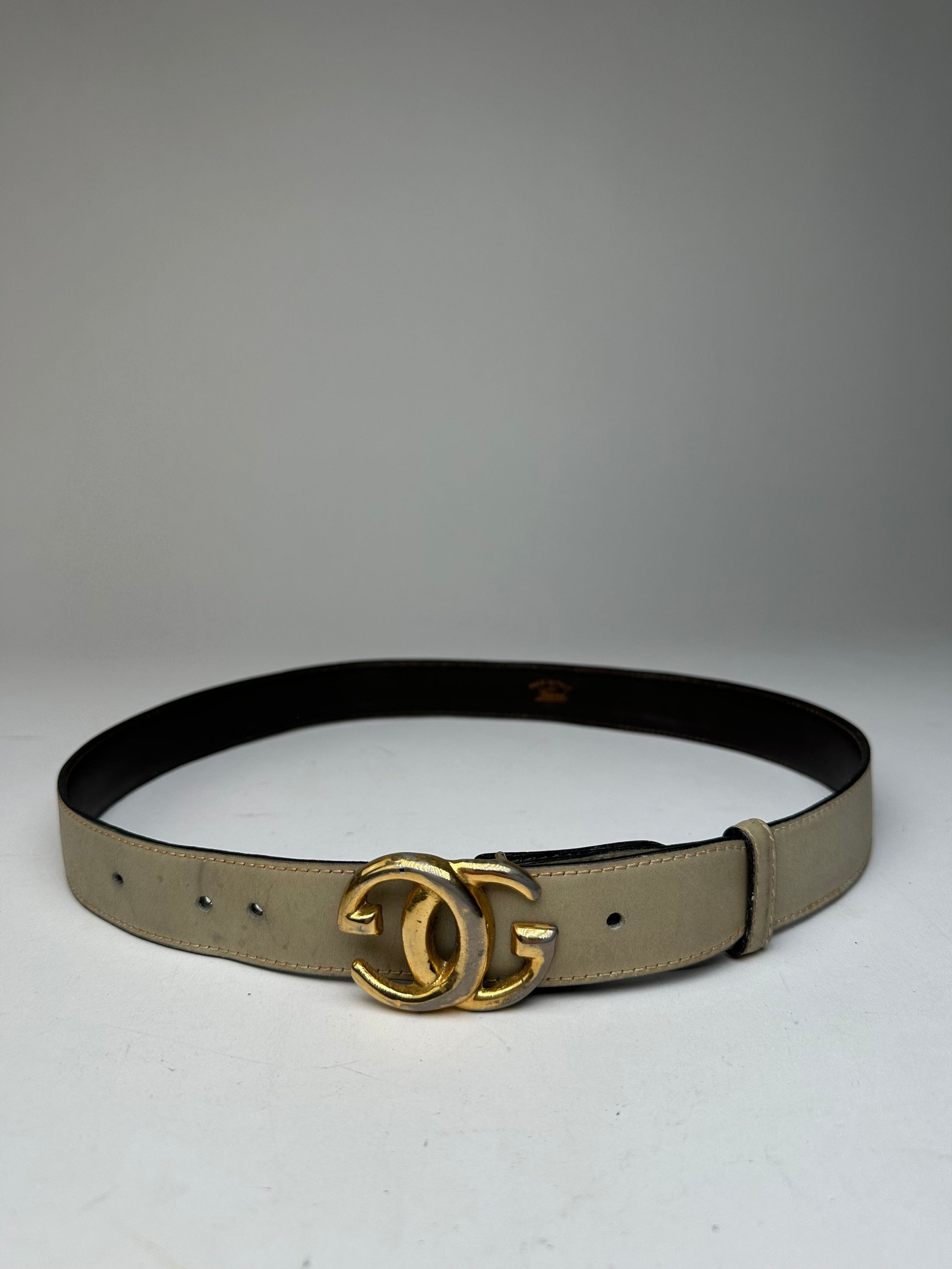 Gucci Vintage GG Leather Belt Grey Size ONE SIZE - 1 Thumbnail
