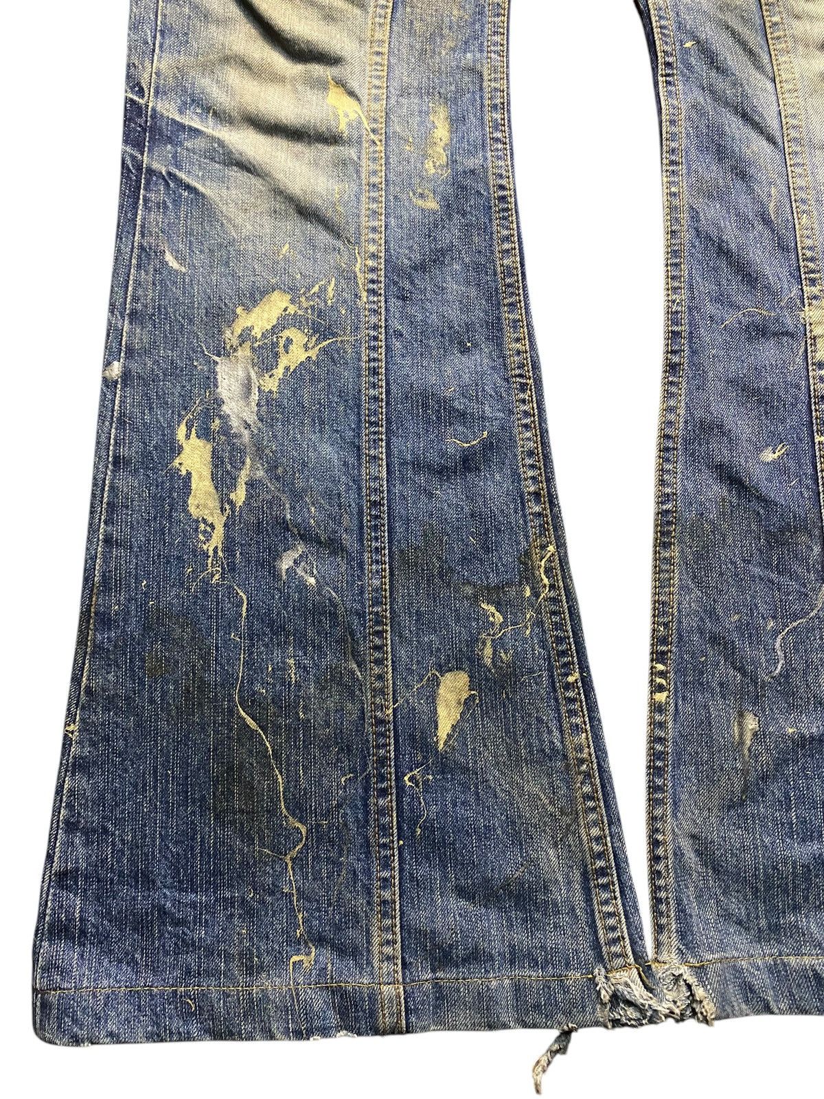 Tornado Mart Tornado Mart Gold Splatter Flare Lace Up Jeans Size US 32 / EU 48 - 10 Thumbnail
