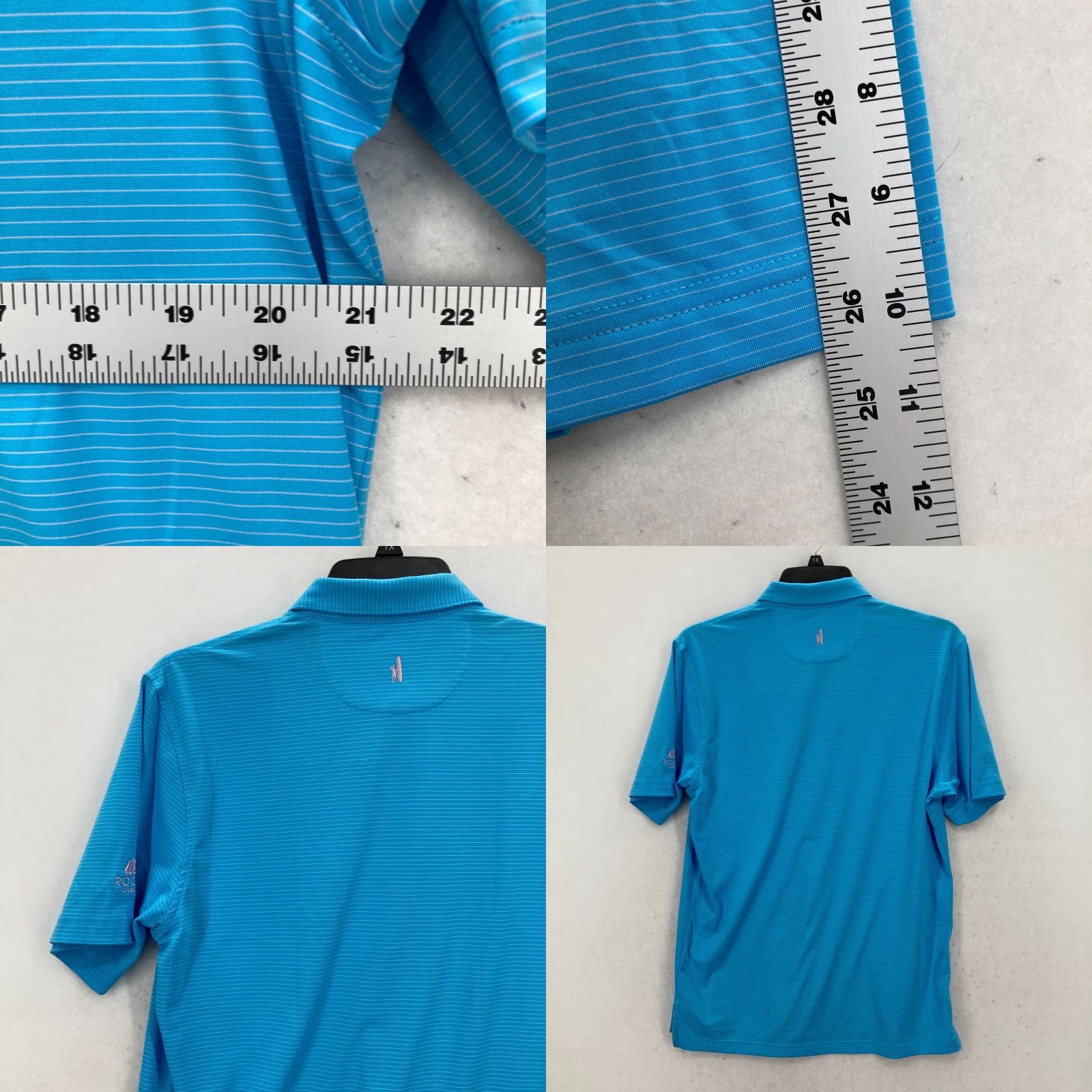 johnnie-O johnnie-O Albatross Prep-Formance Striped Polo Mens M Blue Rugby Gap? Golf Size US M / EU 48-50 / 2 - 8 Thumbnail
