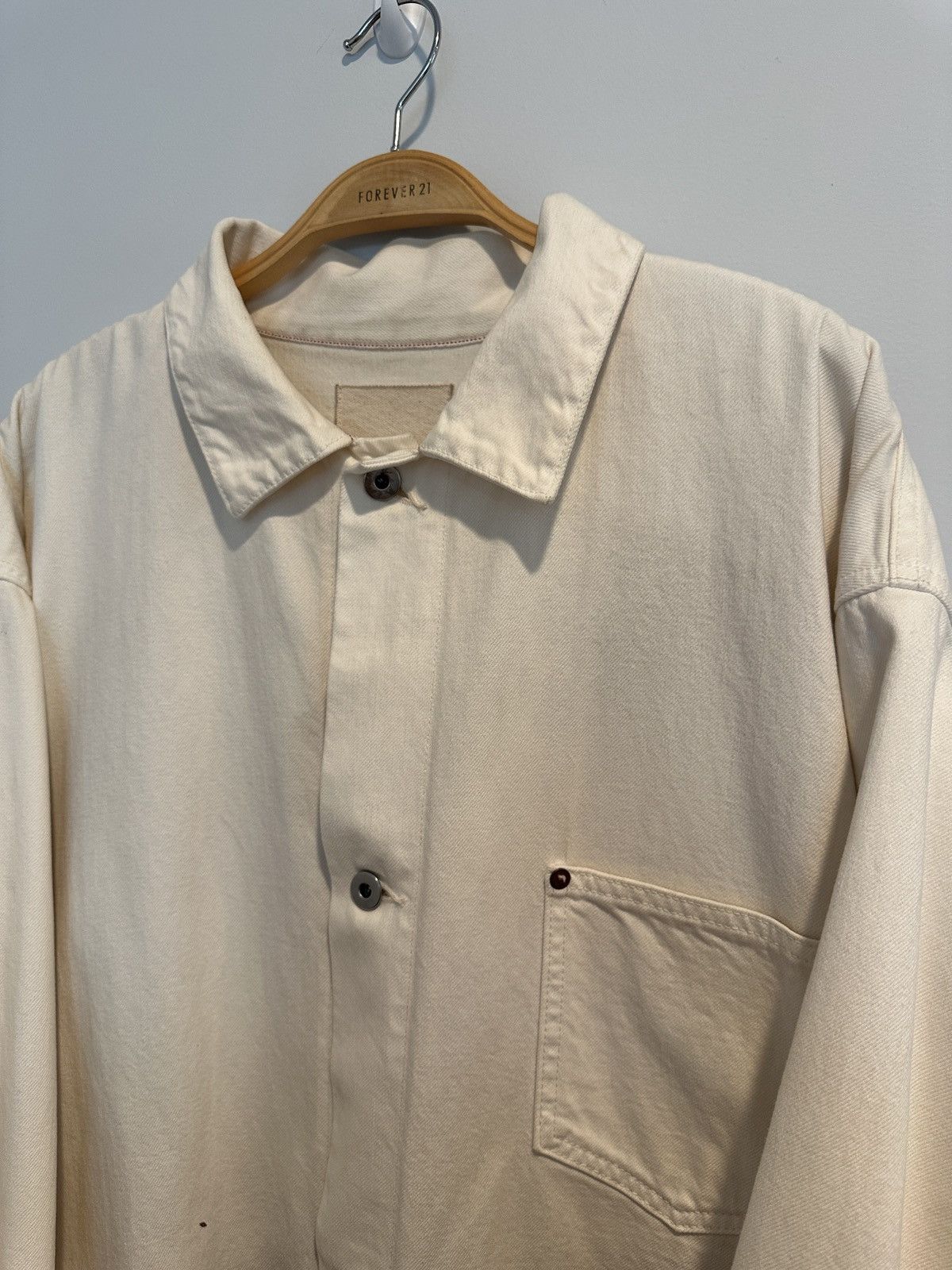 YOKO SAKAMOTO YOKO SAKAMOTO DENIM JACKET WHITE W PAINT Size US L / EU 52-54 / 3 - 5 Thumbnail