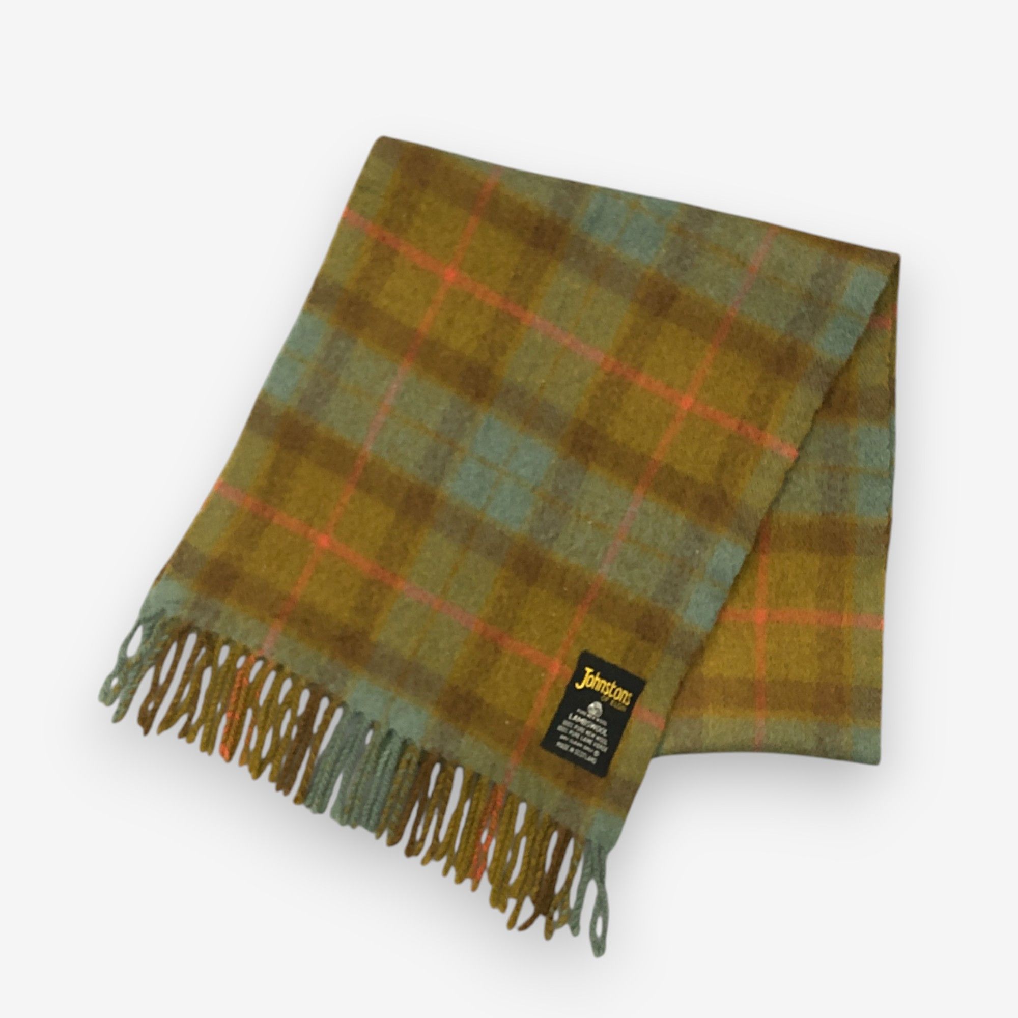 Johnstons Of Elgin Vintage Johnstons Scarf Muffler Wool Plaid Winter Scarves Size ONE SIZE - 2 Thumbnail