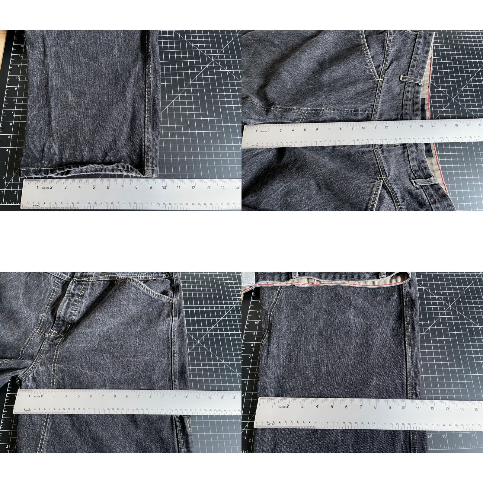 Denime VINTAGE Girbaud Jeans Men's 38x31 Black Stone Wash Denim 5-Pocket Straight High Rise 2000s Hip Hop Retro Size US 39 - 8 Thumbnail