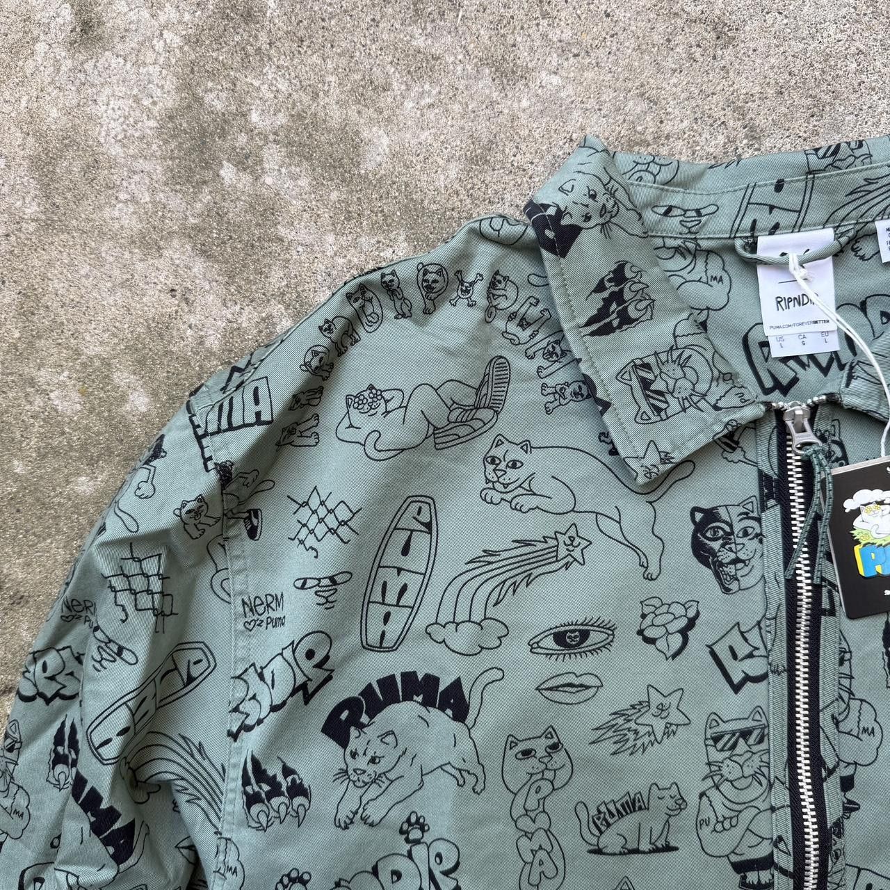 Puma RIPNDIP Puma sketch jacket shirt shacket sz L Size US L / EU 52-54 / 3 - 2 Thumbnail