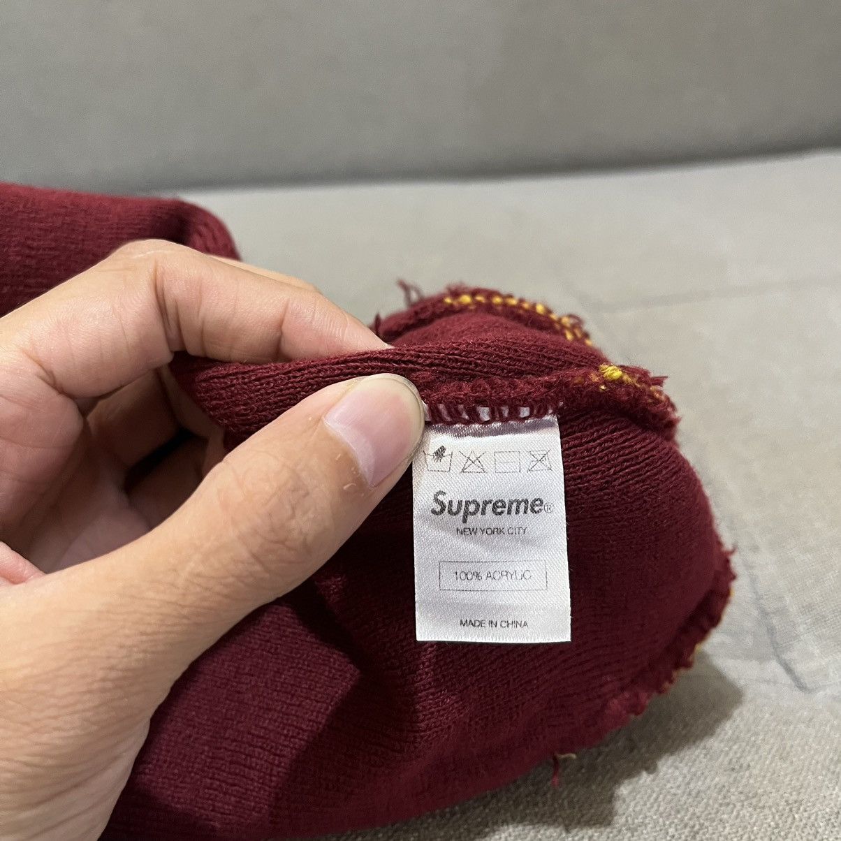 Supreme Supreme Logo Yellow/Red Beanie Size ONE SIZE - 6 Thumbnail