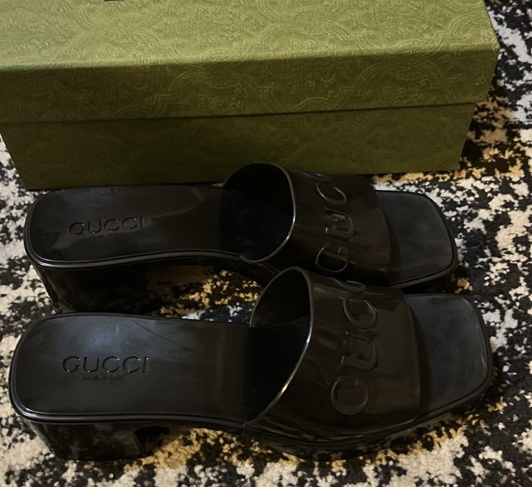 Gucci Gucci 60mm Slide Rubber Sandals Black Size US 9 / IT 39 - 4 Thumbnail
