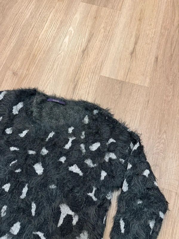 Laurel Laurel Fuzzy Knit Nylon Wool Black White L Abstract Sweater Size L / US 10 / IT 46 - 4 Thumbnail