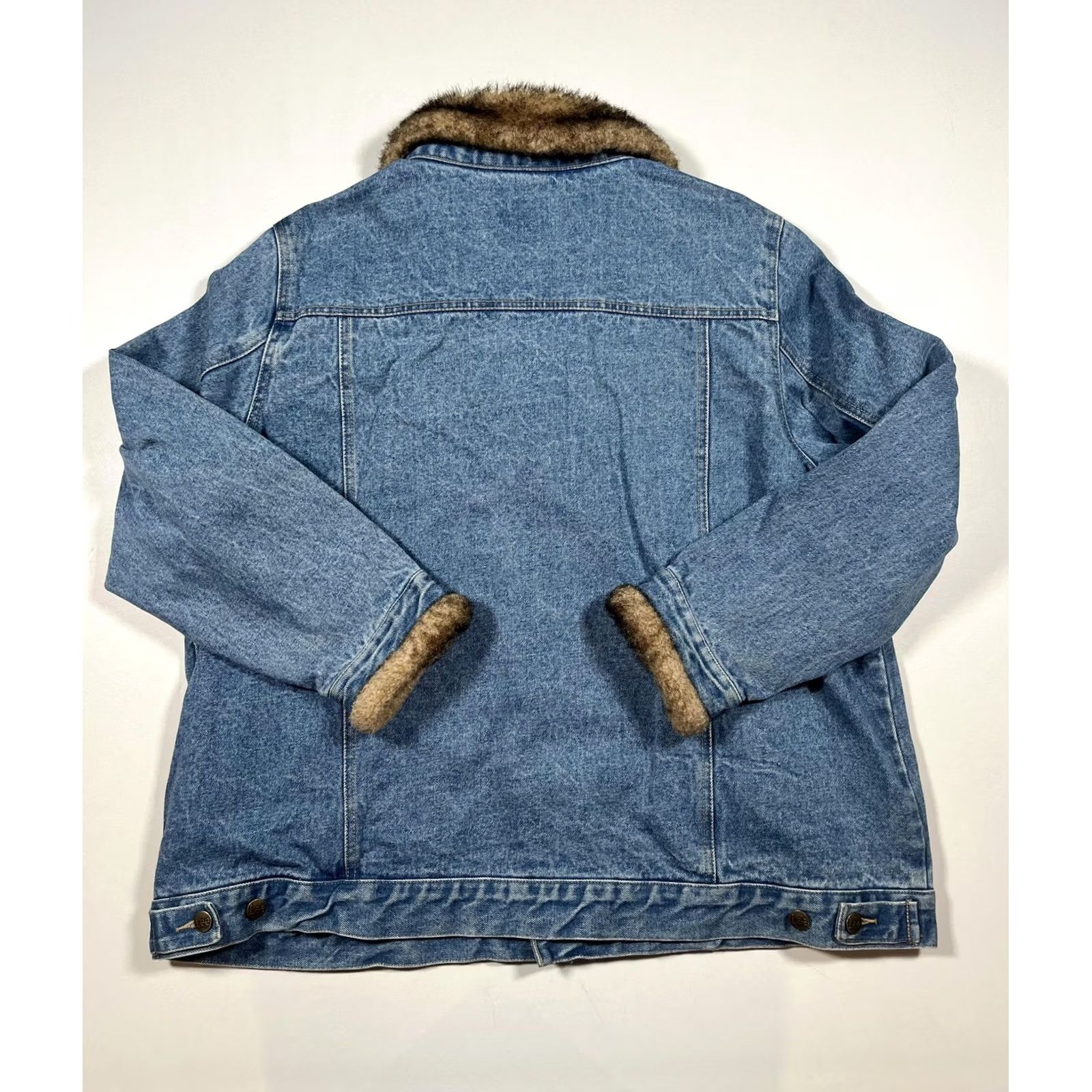 Lee VINTAGE Lee Jacket Mens Blue Denim Faux Fur Collar Made Hong Kong 90s L Size US L / EU 52-54 / 3 - 2 Thumbnail